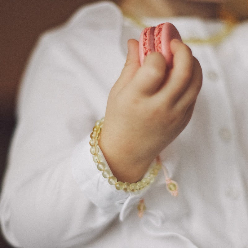 Girl Amber Silver Bracelet - Lemon