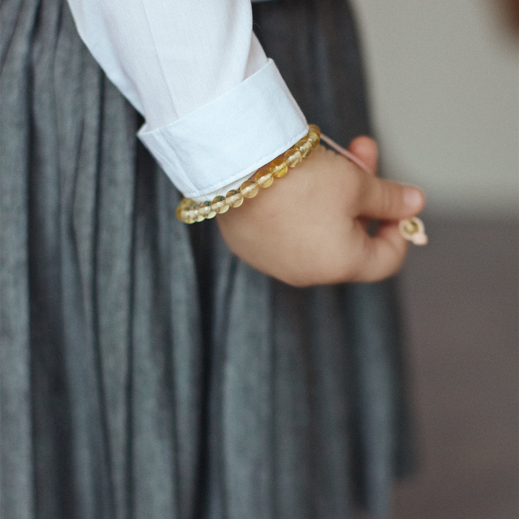 Girl Amber Silver Bracelet - Lemon