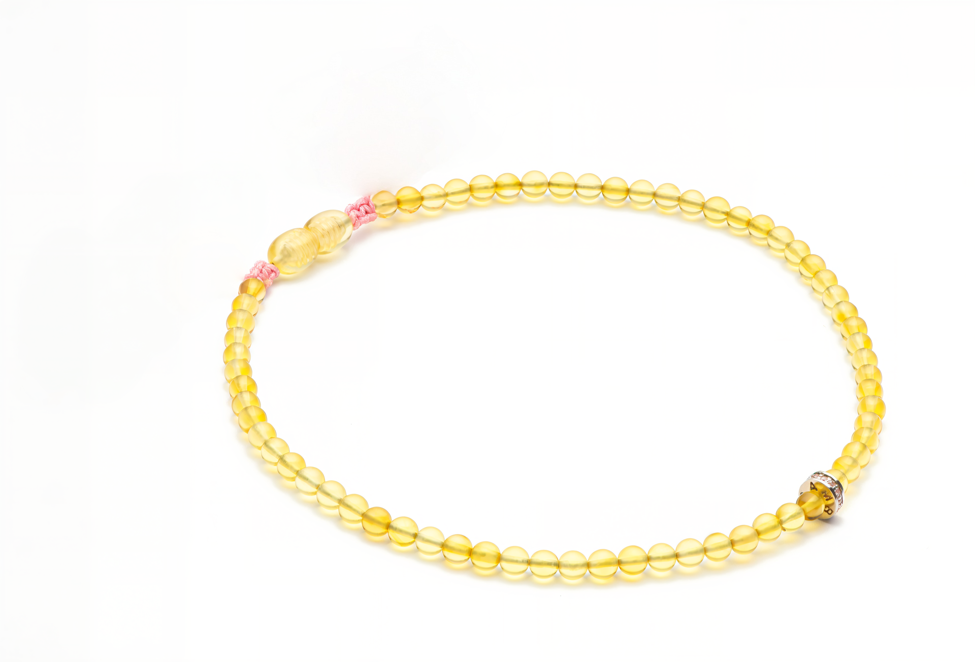 Girl Amber Silver Necklace - Lemon
