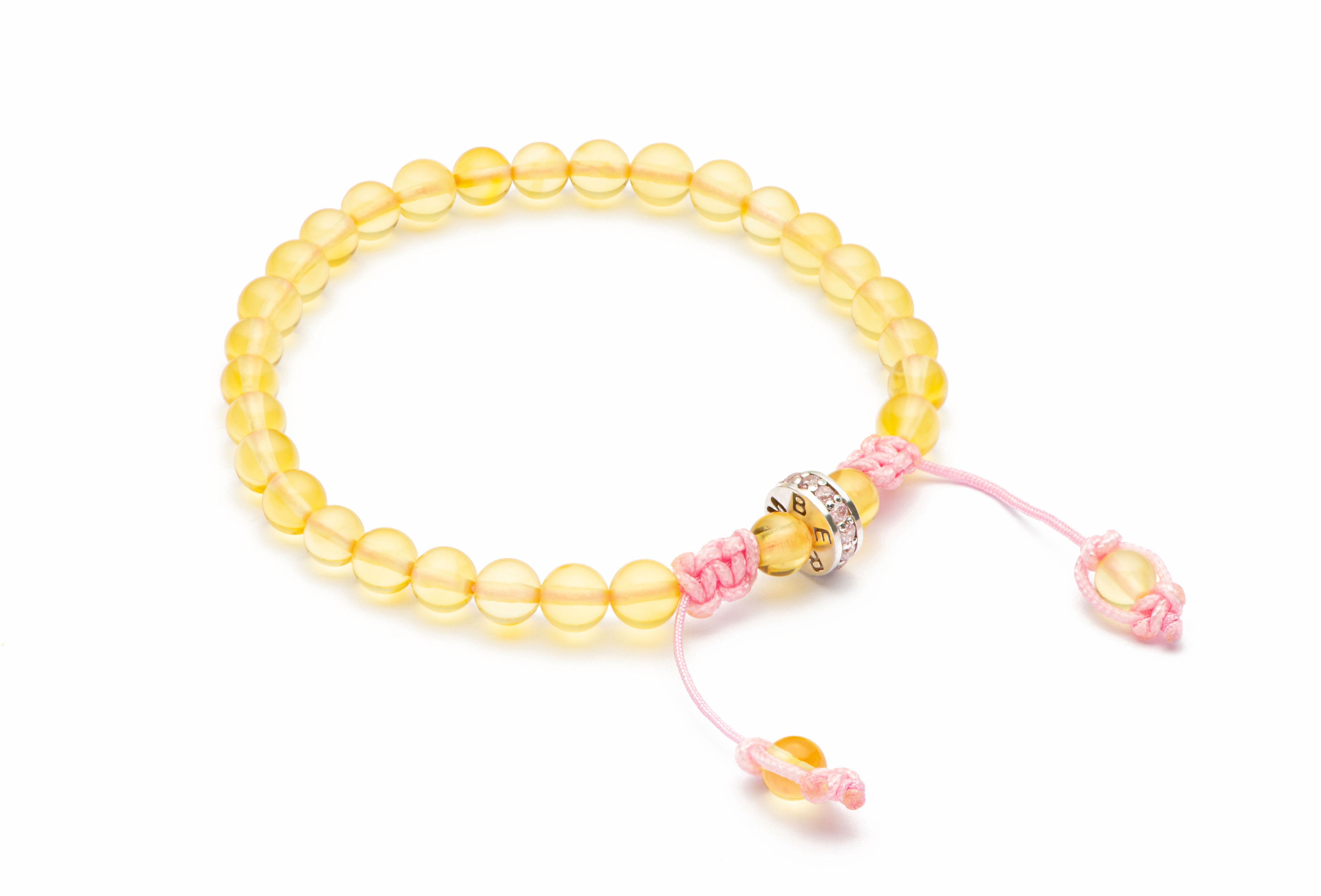 Girl Amber Silver Bracelet - Lemon