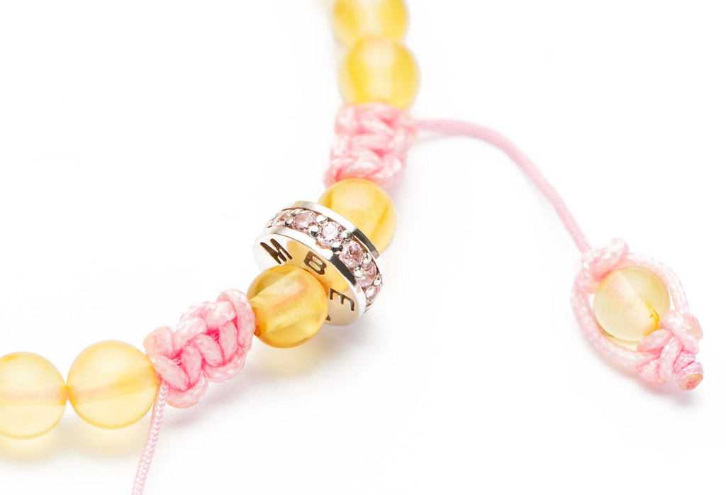 Girl Amber Silver Bracelet - Lemon